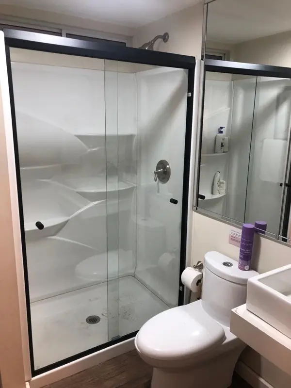Glass shower door installation